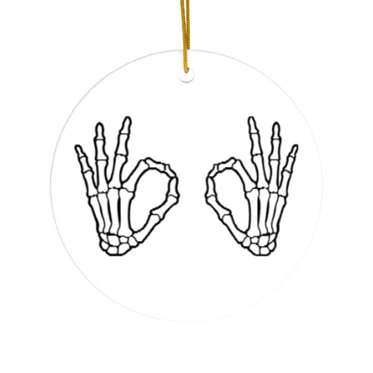 skeleton hand Ceramic Ornaments