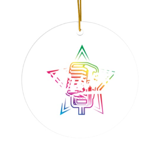 Colorful Karaoke Microphone Design Ceramic Ornaments