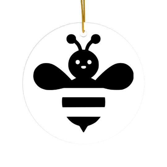 Honey bee kids style insect drawing path16 Ceramic Ornaments