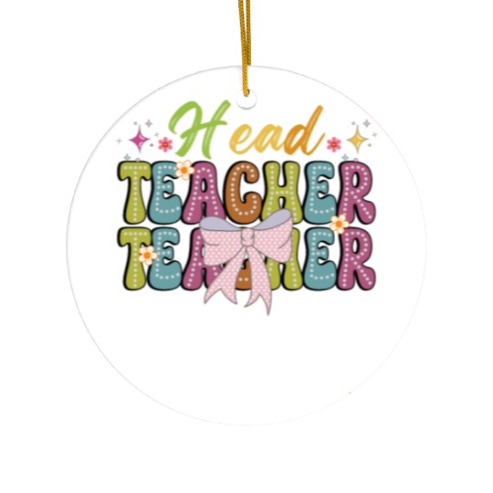 Head Teacher Coquette Bow , Teacher Design Ceramic Ornaments