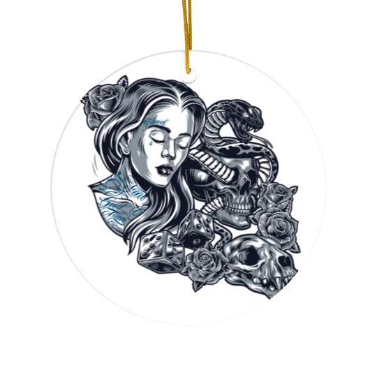 Blessed Chicano Vintage Street Art Graphic Ceramic Ornaments