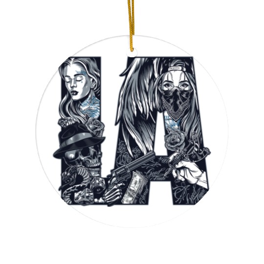 LA Chicano Cholo Los Angeles Ceramic Ornaments