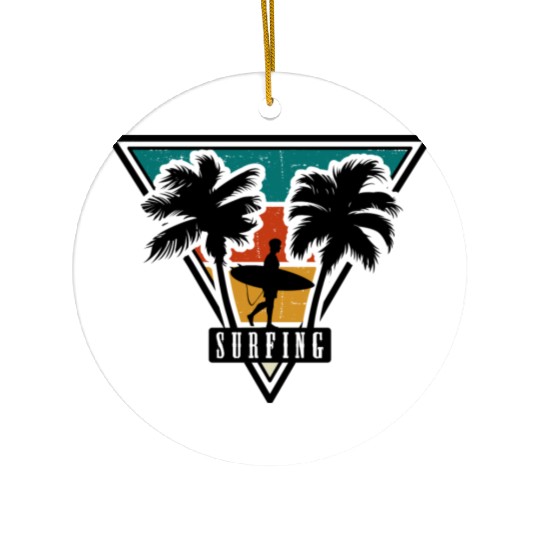 Surfing Ceramic Ornaments