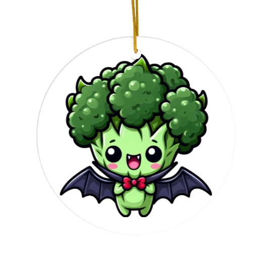 Cute Halloween Broccoli Vampire Cartoon Ceramic Ornaments