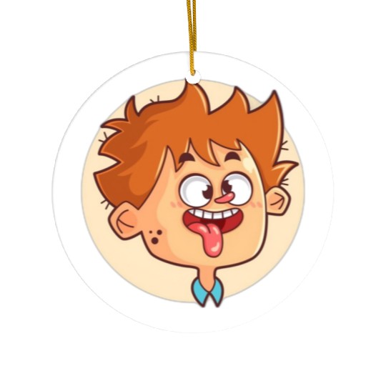 Funny Ceramic Ornaments Fun Loving Face Silly Stick-Out