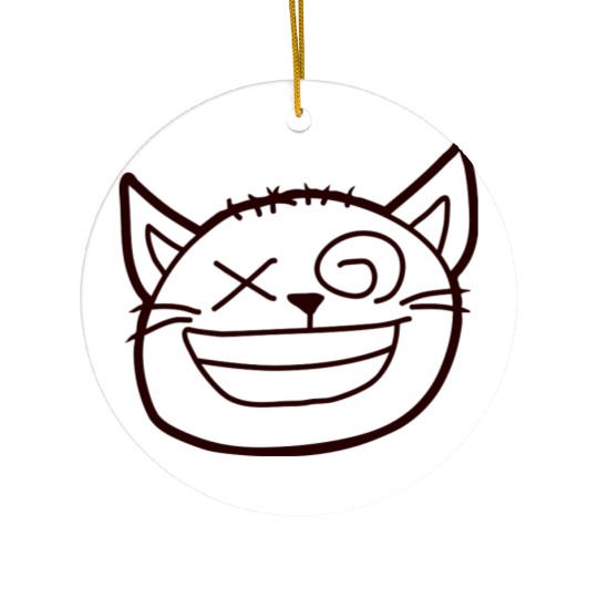 Crazy Cat Weird Funny Eyes Cool Grimace Cartoon Ceramic Ornaments