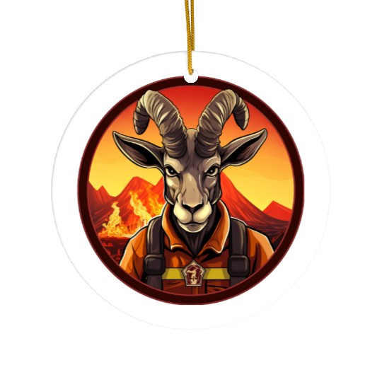 Fireman Capricorn Ceramic Ornaments