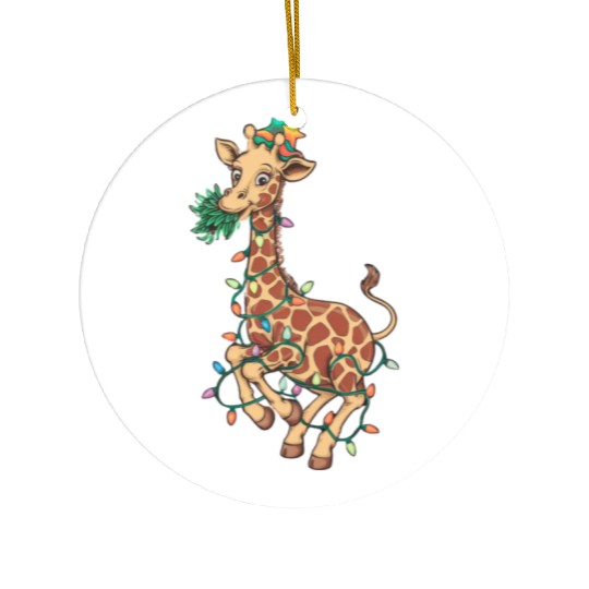 Funny Christmas Tree Giraffe Lover Gift Love Giraf Ceramic Ornaments