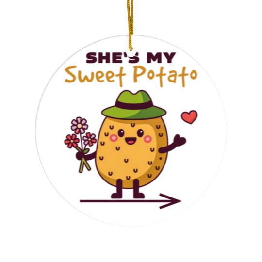 She's My Sweet Potato Funny Matching Couples Ceramic Ornaments