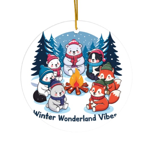 Winter wonderland vibes Ceramic Ornaments