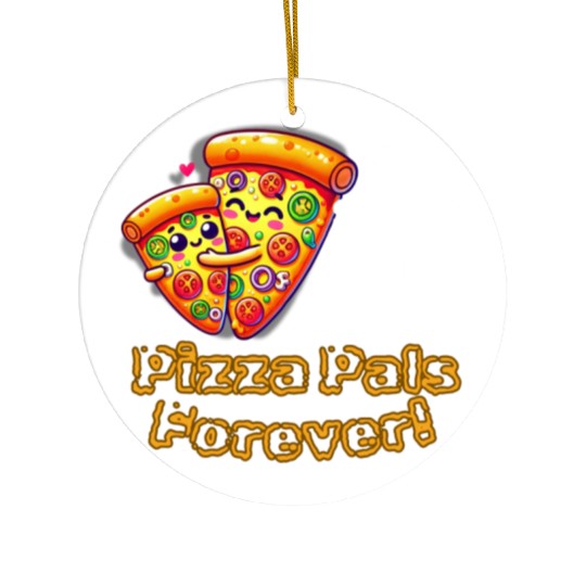 Cheesy Together: Two Slices, One Heart! Ceramic Ornaments