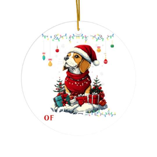 Beagle Christmas Tree Lights Decorations Dog Lover Ceramic Ornaments