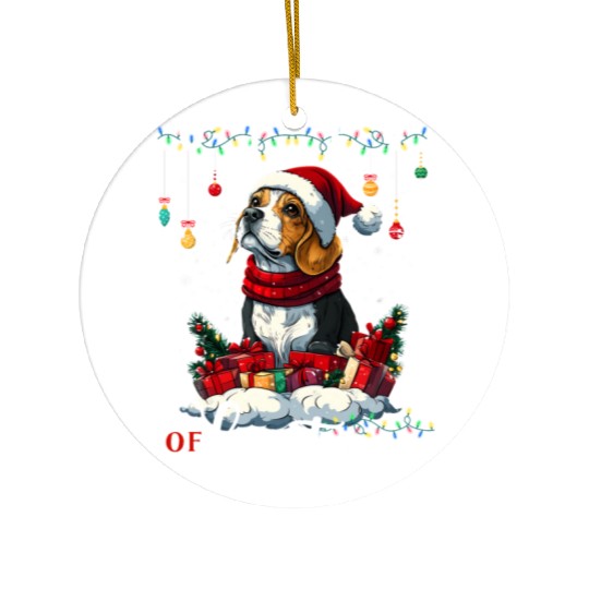 Beagle Christmas Tree Lights Decorations Dog Lover Ceramic Ornaments