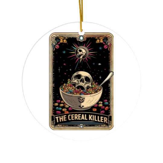 Cereal Killer Tarot Card Horror Movies True Crime Ceramic Ornaments