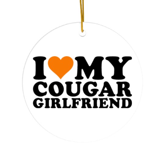 I Love Cougars Cougar Humor Valentine's Day 1WH2 Ceramic Ornaments