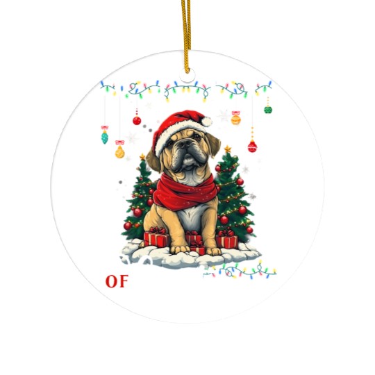Boxer Christmas Tree Lights Decorations Dog Lover Ceramic Ornaments