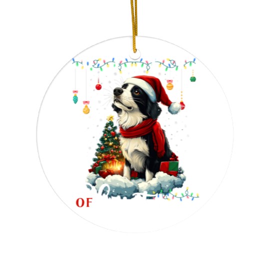 Border Collie Christmas Tree Decorations Dog Lover Ceramic Ornaments