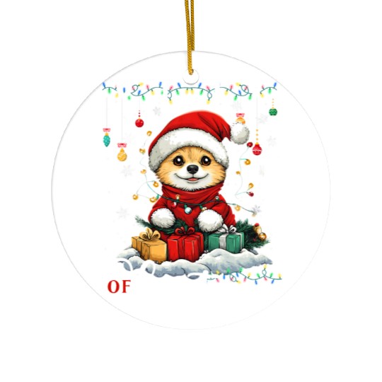 Pomeranian Christmas Tree Decorations Dog Lover Ceramic Ornaments