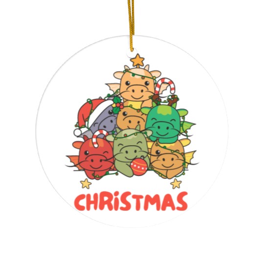 Dragon Christmas Tree Merry Christmas Ceramic Ornaments