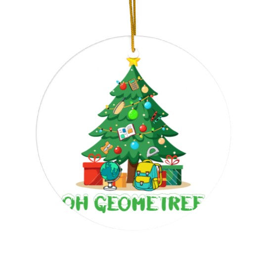 Christmas Math Teacher Oh Geometree Ceramic Ornaments