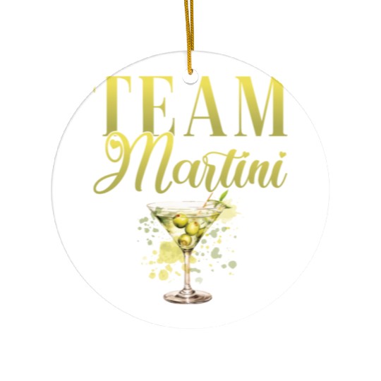 Team Martini Cocktail Bartender Ceramic Ornaments