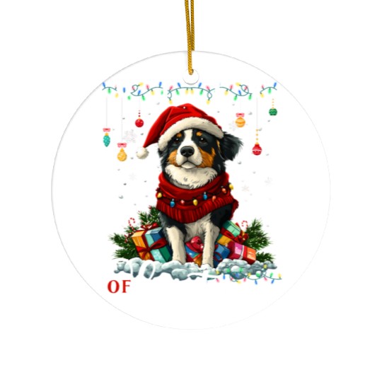 Australian Shepherd Christmas Tree Decorations Dog Ceramic Ornaments