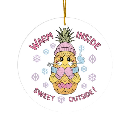 Charming Pineapple “Warm Inside, Sweet Outside” Ceramic Ornaments