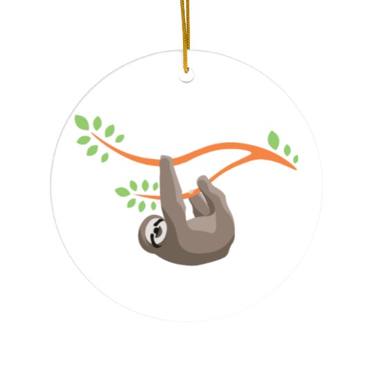 Slothy Just Hanging Around Slow Sloth Ceramic Ornaments