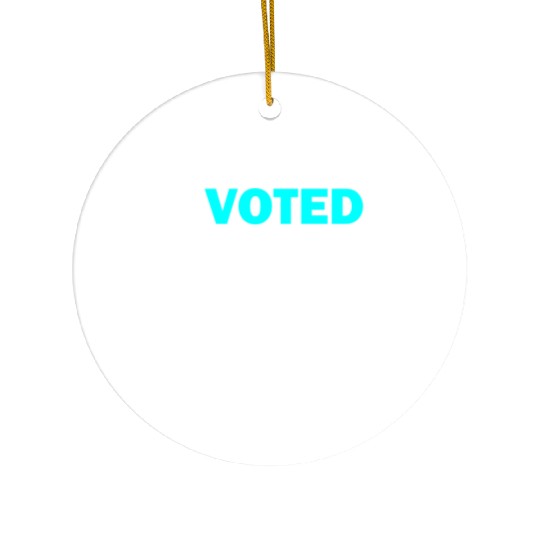 I voted to save democracy white Ceramic Ornaments