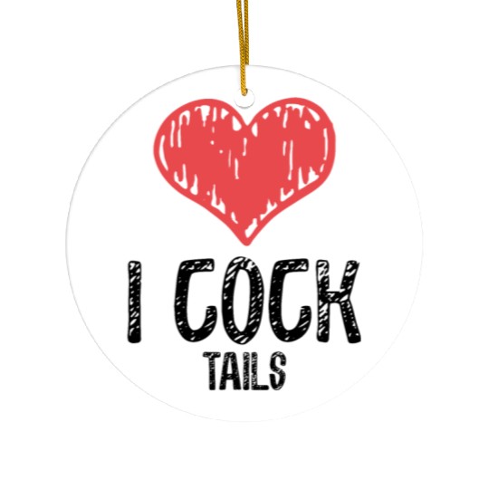 Funny I Love Cocktails 3 Ceramic Ornaments