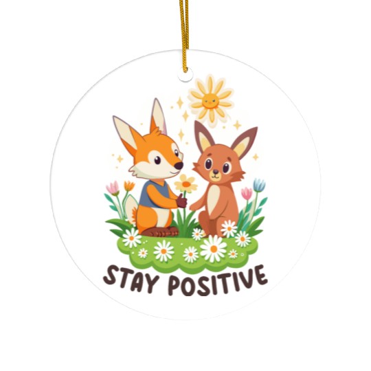 STAY POSITIVE VIBE DESIGN Ceramic Ornaments
