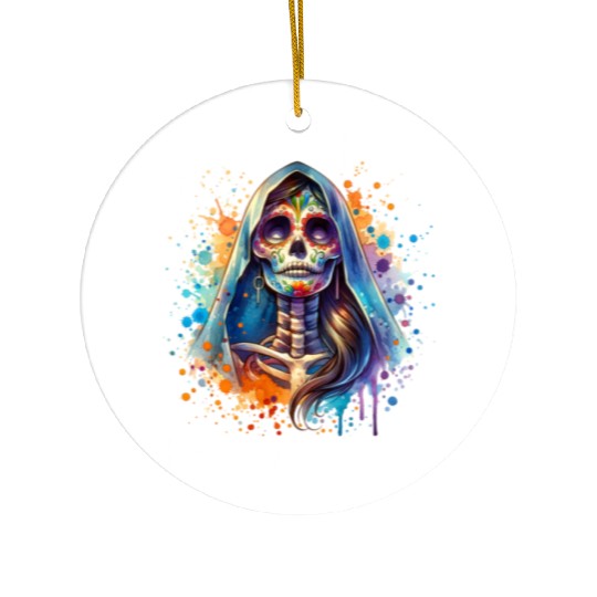 Santa Muerte for Karnival, Halloween and Día de Ceramic Ornaments
