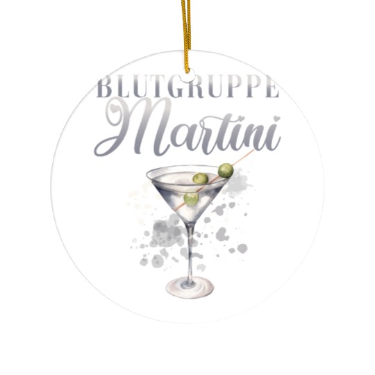 Blutgruppe Martini Cocktail Bartender Ceramic Ornaments