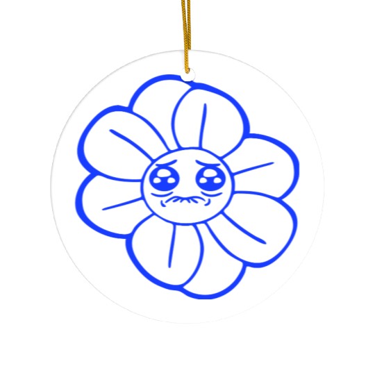 Sweet Flower Sad Face Weeping Spring Summer Crying Ceramic Ornaments