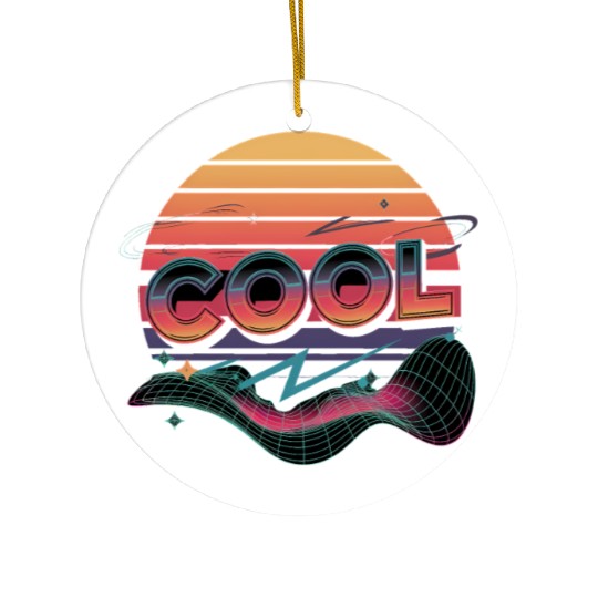 80s Neon Vibes Ceramic Ornaments