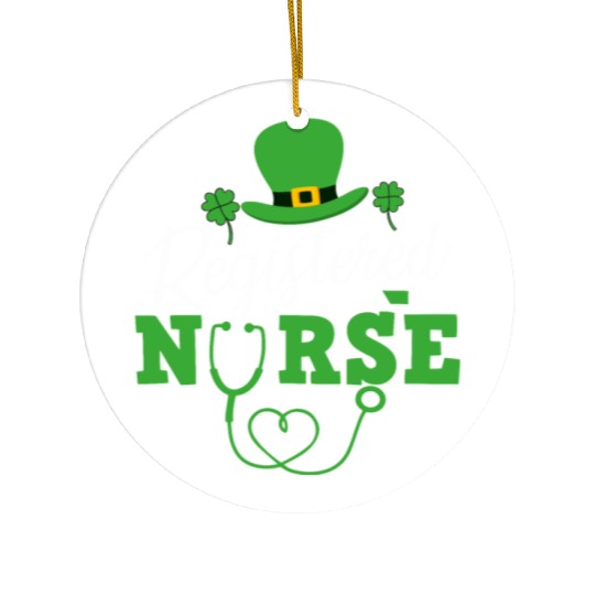 Registered Nurse St Patricks day Shamrock Nursing Ceramic Ornaments