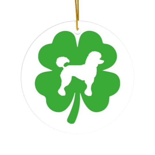 Poodle Shamrock St Patrick's day Dogs Lover Ceramic Ornaments