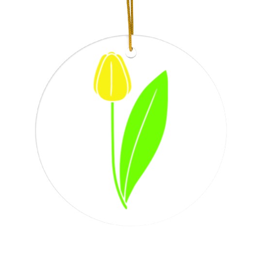 Yellow Tulip Beautiful Flower Pretty Spring Summer Ceramic Ornaments