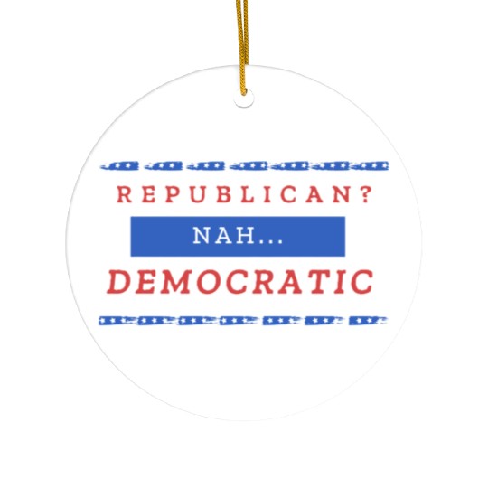 US election: Vote for Democratic Edition Ceramic Ornaments