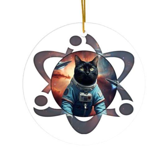 Space Cat Science Ceramic Ornaments