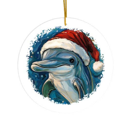 Dolphins Christmas Ceramic Ornaments