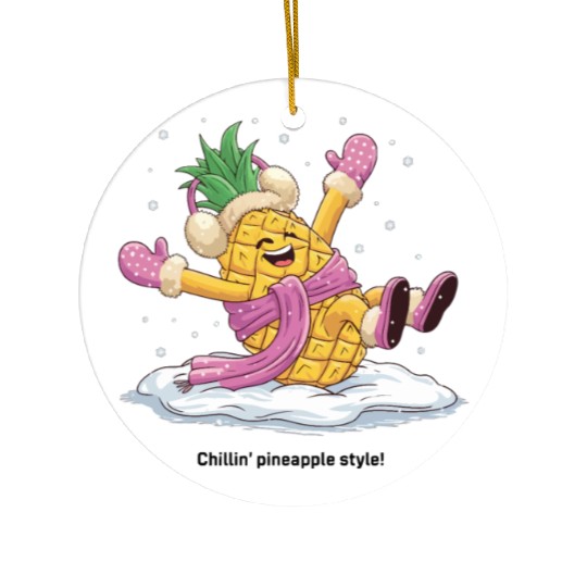 Chillin' pineapple style Ceramic Ornaments