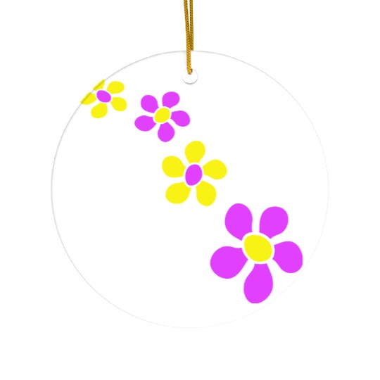 Many Pretty Daisy Flowers Decorative Nature Design Ceramic Ornaments