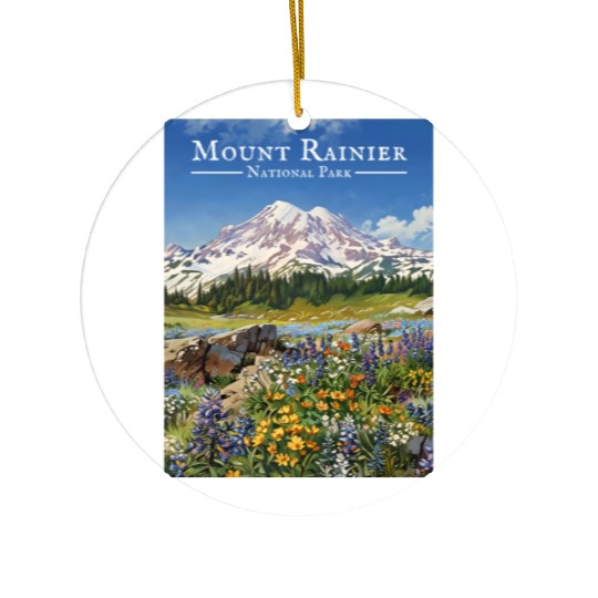 Mount Rainier Paradise Meadows Ceramic Ornaments