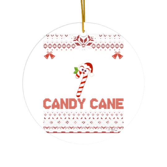 I Like His Candy Cane Funny Couples Ugly Xmas Ceramic Ornaments