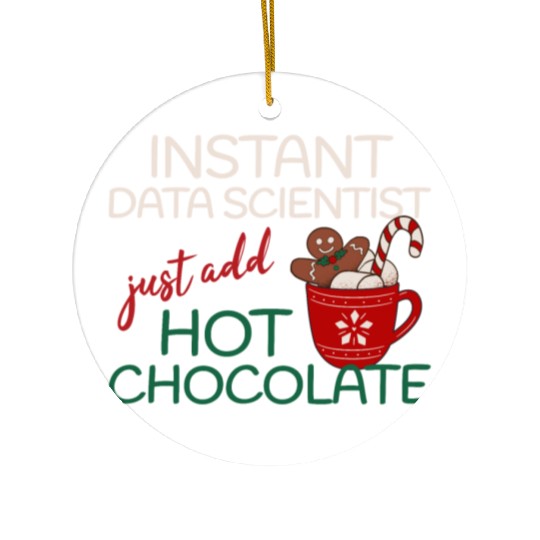 Data Scientist xmas just add hot Chocolate Ceramic Ornaments