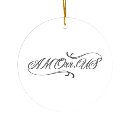 amorr.us fancy lettering Ceramic Ornaments