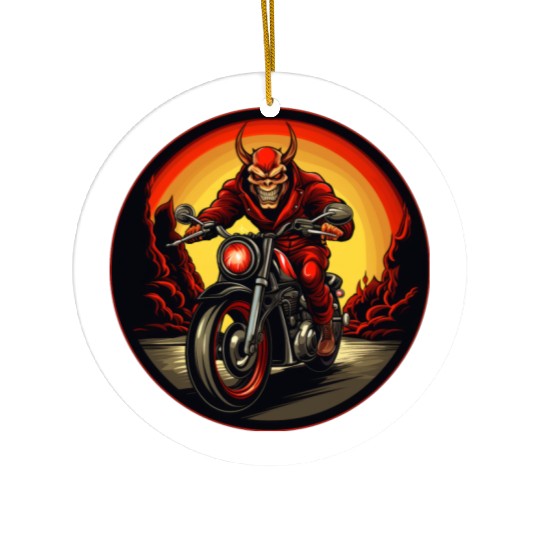 Teufel Motorcycle / Motorcyclist Teufel Ceramic Ornaments