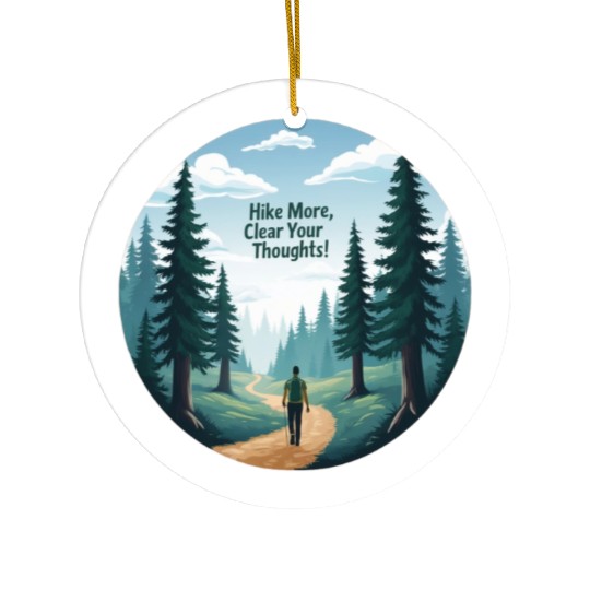 Hike More Clear Your Thoughts - Hiking Ceramic Ornaments