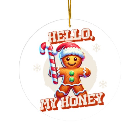 Gingerbread Man - Hello, My Honey! Ceramic Ornaments